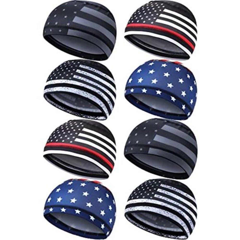 Cooling Skull Cap 8 Pack Sweat Wicking Helmet Liner Cycling Beanie